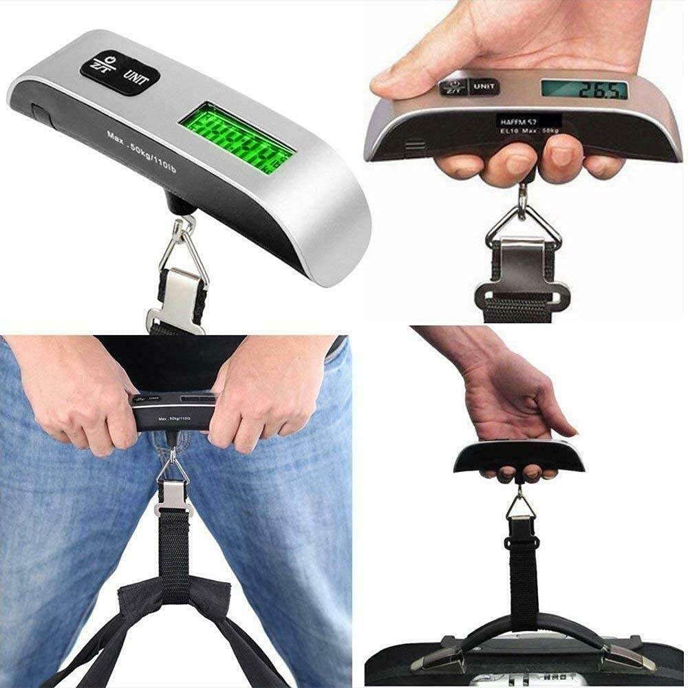 Metal Luggage Weight Scale (50kg LCD Digital, Stainless Steel) - ZEDIF