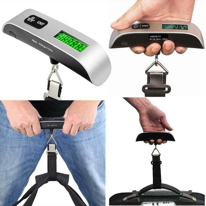 Metal Luggage Weight Scale (50kg LCD Digital, Stainless Steel) - ZEDIF