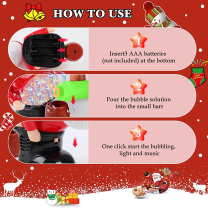 Bubble Blowing Santa Flashing Lights and Music - ZEDIF