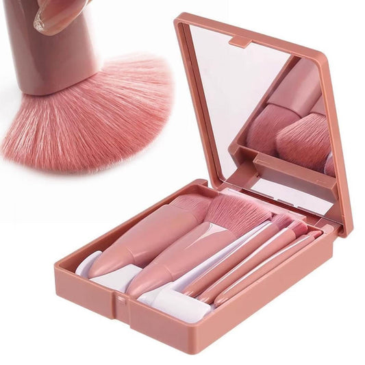 Makeup Brush Set With Mirror Case - ZEDIF
