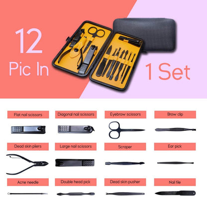 Nail Cutter Set (12-in-1 Manicure & Pedicure Kit with Case) - ZEDIF