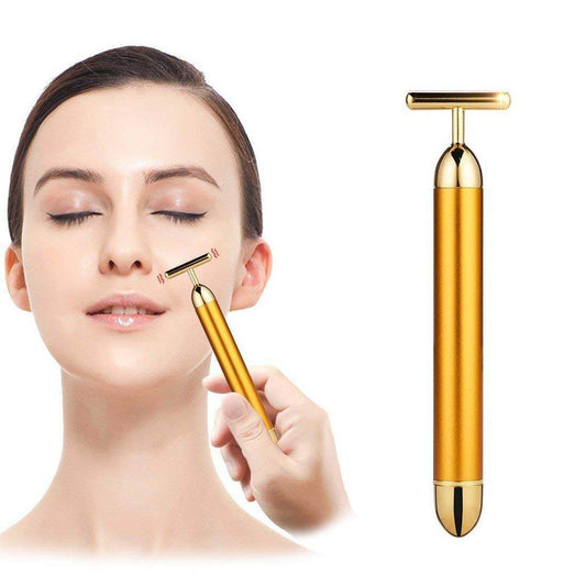 Energy Beauty Bar - 24K Gold T-Shaped Facial Massager - ZEDIF