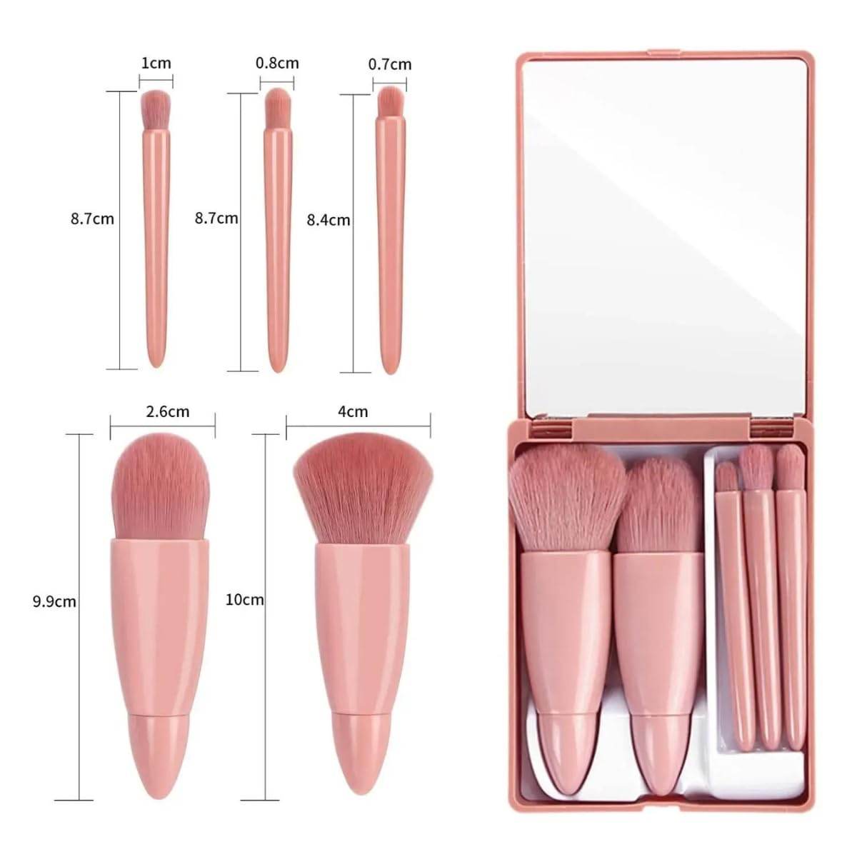 Makeup Brush Set With Mirror Case - ZEDIF