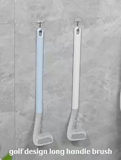 Golf Shape L-Shape Toilet Brush Cleaner (Silicone, Anti-Rust)