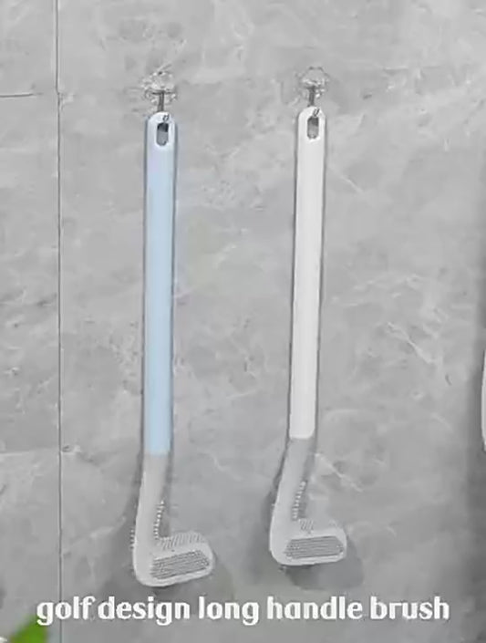 Golf Shape L-Shape Toilet Brush Cleaner (Silicone, Anti-Rust)